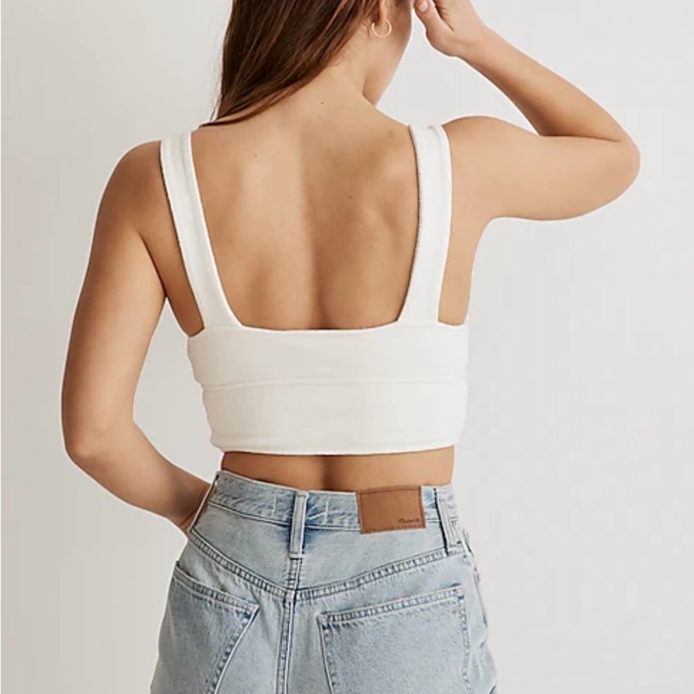 Madewell: Cutout Knot-Front Crop Tank Top - Picture 3 of 9